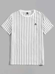 Manfinity VCAY Men Striped Letter Patched Tee - White - View 5