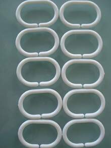 12pcs Plastic Shower Curtain Hook - White - View 2