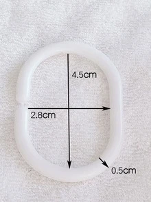 12pcs Plastic Shower Curtain Hook - White - View 3