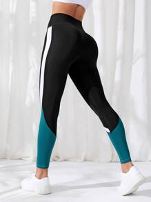 Easithlete Tri-Panel Yoga Leggings Seamless Tummy Control Athletic Leggings - Multicolor - View 1
