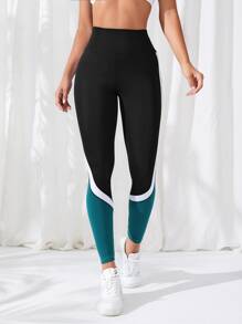 Easithlete Tri-Panel Yoga Leggings Seamless Tummy Control Athletic Leggings - Multicolor - View 4
