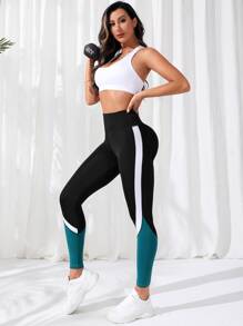 Easithlete Tri-Panel Yoga Leggings Seamless Tummy Control Athletic Leggings - Multicolor - View 5