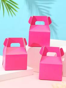 3pcs Solid Color Gift Box - Hot Pink - View 1
