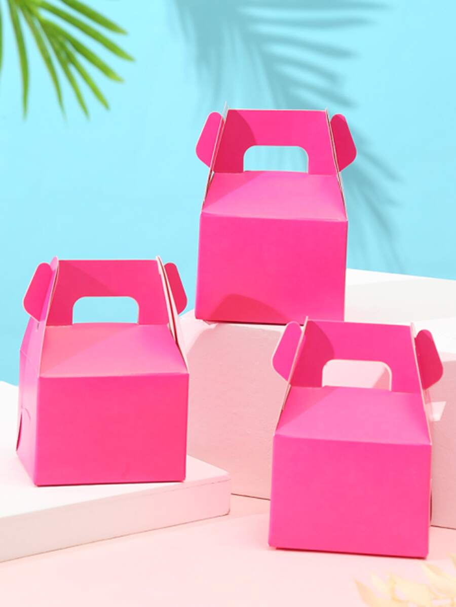 3pcs Solid Color Gift Box - Hot Pink - View 1
