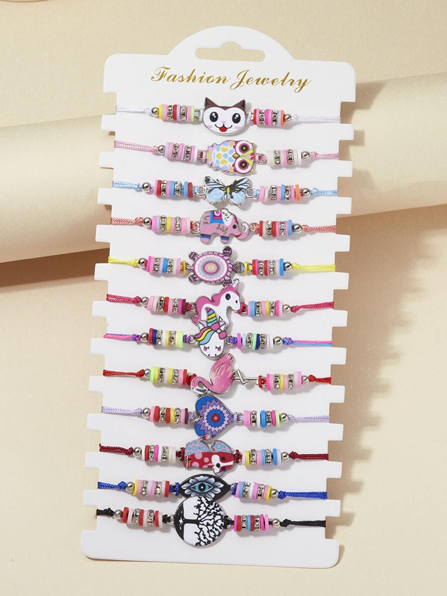 12pcs Cartoon Animal Decor Bracelet - Multicolor - View 1