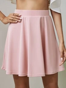 SHEIN Essnce Falda amplia unicolor - Rosa Pálido - Ver 3