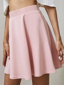 SHEIN Essnce Falda amplia unicolor - Rosa Pálido - Ver 5