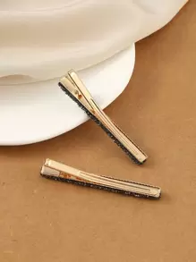 皇家2件装水钻装饰鳄鱼夹发夹，发饰，发卡，发爪夹，发饰，发夹 - 彩色 - 查看 2