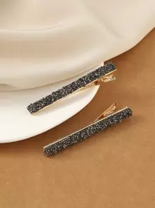 皇家2件装水钻装饰鳄鱼夹发夹，发饰，发卡，发爪夹，发饰，发夹 - 彩色 - 查看 3