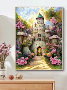 Lâu đài in tranh kim cương tự làm không có khung - Nhiều màu - Xem 2