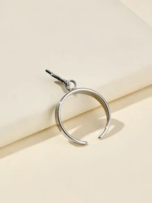 Onelike 1 pieza Anillo de acero inoxidable dorado amarillo con patrón de estrellas y luna ajustable, simple y elegante para damas, apto para decoración diaria - Plateado - Ver 2