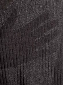 SHEIN EZwear Plus Space Dye Drop Shoulder Tee & Shorts - Black - View 6