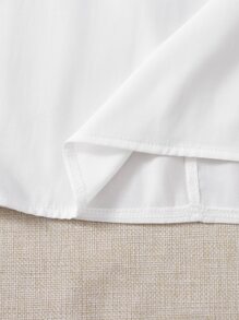 SHEIN LUNE Blusa Sin Mangas Con Cuello Con Volantes Para Tallas Grandes - Blanco - Ver 4