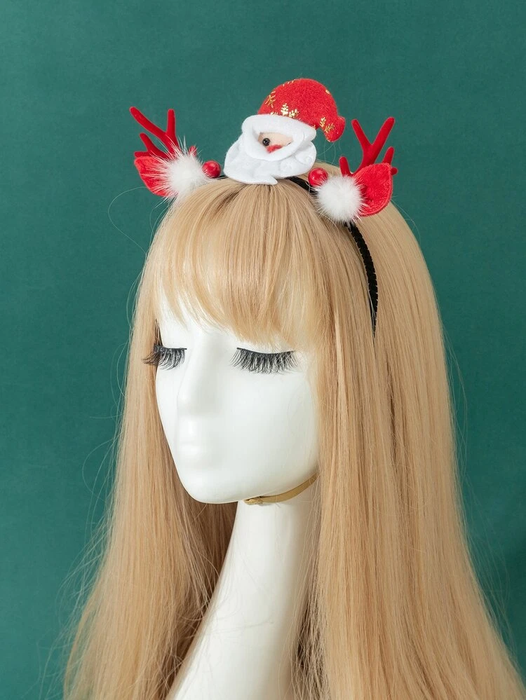 1 Pezzo Cerchietto Di Natale Con Le Corna Di Cervo Carino, Clip Per Capelli Di Natale Rosso Alla Moda, Versatile Accessorio Per Capelli Dolce Per Feste | SHEIN ALIA