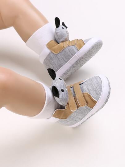 Baby Cartoon Decor Lace-up Front Boots