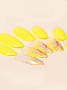 24pcs Long Oval Fake Nail & 1sheet Tape & 1pc Nail File - Multicolor - View 7