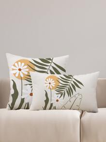 1pc Floral Print Cushion Cover Without Filler - Multicolor - View 1