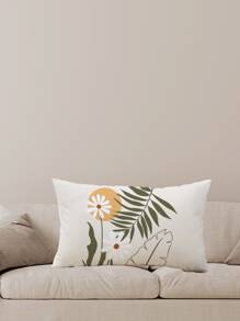 1pc Floral Print Cushion Cover Without Filler - Multicolor - View 4