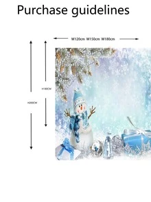 Christmas Snowman Pattern Waterproof Shower Curtain - Multicolor - View 3