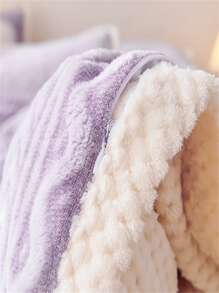 1入組鋸齒圖案毯子 - 紫色 - 查看 3