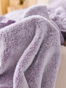 1入組鋸齒圖案毯子 - 紫色 - 查看 5