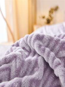1入組鋸齒圖案毯子 - 紫色 - 查看 7