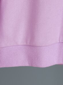 女孩蝴蝶和標語圖案落肩袖連帽衫