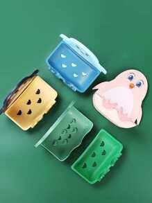 1pc Penguin Design Random Color Soap Dish, Cartoon PP Wall Mounted Soap Storage Rack For Home