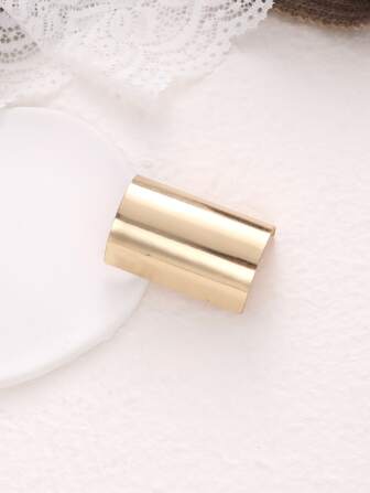 1个时尚半包马尾辫发圈，带加厚金属发夹，女士配饰，半开口金属发夹和半圆形钩夹，金色头饰，发饰，发夹，发爪夹，发卡，学习用品