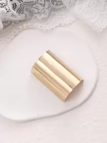 1个时尚半包马尾辫发圈，带加厚金属发夹，女士配饰，半开口金属发夹和半圆形钩夹，金色头饰，发饰，发夹，发爪夹，发卡，学习用品 - 金色 - 查看 4