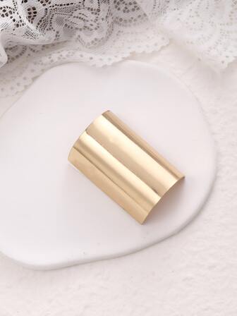 1个时尚半包马尾辫发圈，带加厚金属发夹，女士配饰，半开口金属发夹和半圆形钩夹，金色头饰，发饰，发夹，发爪夹，发卡，学习用品