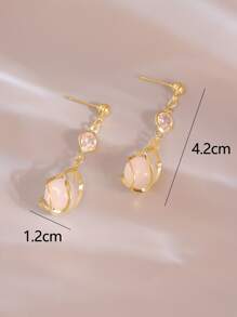 釘珠耳墜 - 金黃色 - 查看 4