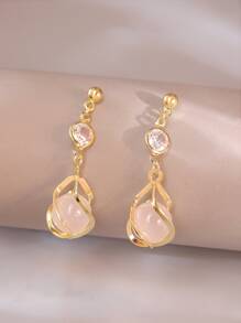 釘珠耳墜 - 金黃色 - 查看 5