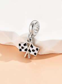 Alloy Checkered Pattern Flag DIY Pendant - Multicolor - View 2