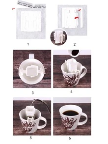 50 piezas Bolsas de filtro de café - Blanco - Ver 4