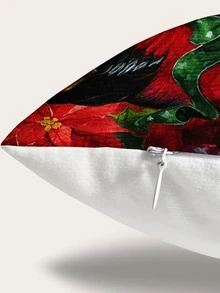 Christmas Bird Print Cushion Cover Without Filler - Multicolor - View 2