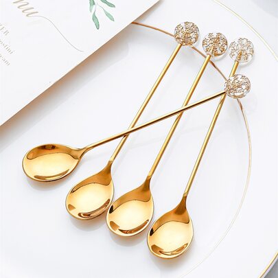 4pcs Star & Moon Pattern Stainless Steel Spoon