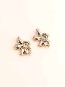 水鑽裝飾耳釘 - 彩色 - 查看 2