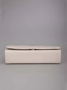 極簡縫製 Pu 女用斜背包與手拿包 - 杏色 - 查看 6