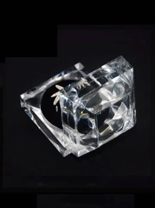 1 pieza Caja de almacenamiento de joya transparente en forma geométrica - Negro - Ver 6