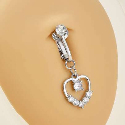 Rhinestone Heart Decor Navel Belly Cuff