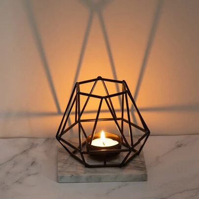 1pc European Style Iron Hollow Candle Holder Halloween, Spooky, Autumn, Festival, Holiday , Winter, Holiday, Festival,Room Decor,