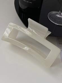 Rectangle Hair Claw For Daily Use For Girls Hairstyles Casual - White - View 2