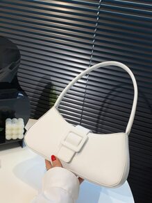 Buckle Decor Bag - White - View 1