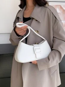Buckle Decor Bag - White - View 2