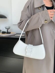 Buckle Decor Bag - White - View 3