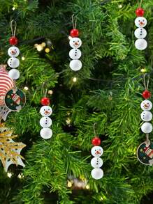 40入組聖誕雪人圖案釘珠掛飾 - 彩色 - 查看 2