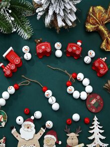 40入組聖誕雪人圖案釘珠掛飾 - 彩色 - 查看 4