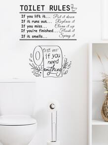 1 Vệ Sinh Miếng Dán Trang Trí Trong Suốt Tự Dính Vinyl Chống Thấm Tắm Decal Vệ Sinh Quy Tắc Miếng Dán - màu đen - Xem 6