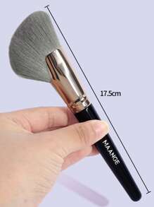 MAANGE 1 件镰刀形轮廓刷，专业化妆工具，带有柔软纤维，方便携带，旅行刷 - 黑色 - 查看 3